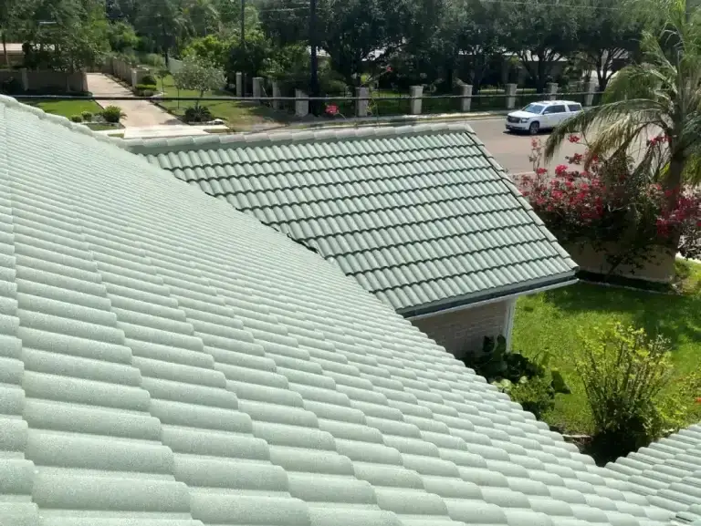brick home with clean roof