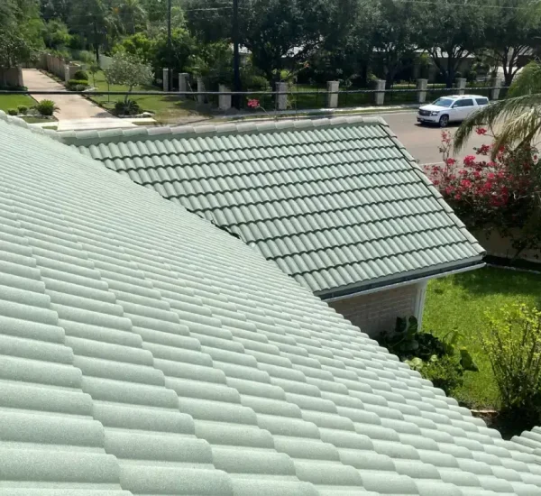 brick home with clean roof
